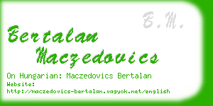 bertalan maczedovics business card